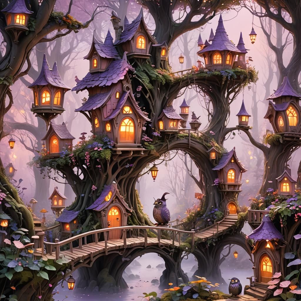 Enchanted Fairy Village in Mystical Forest