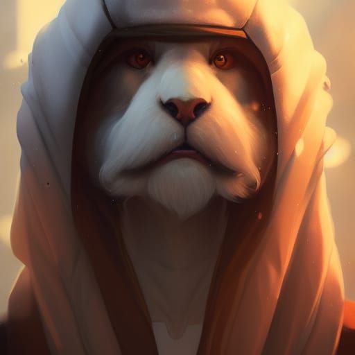 Fluffy Toriel Portrait in Digital Art Style