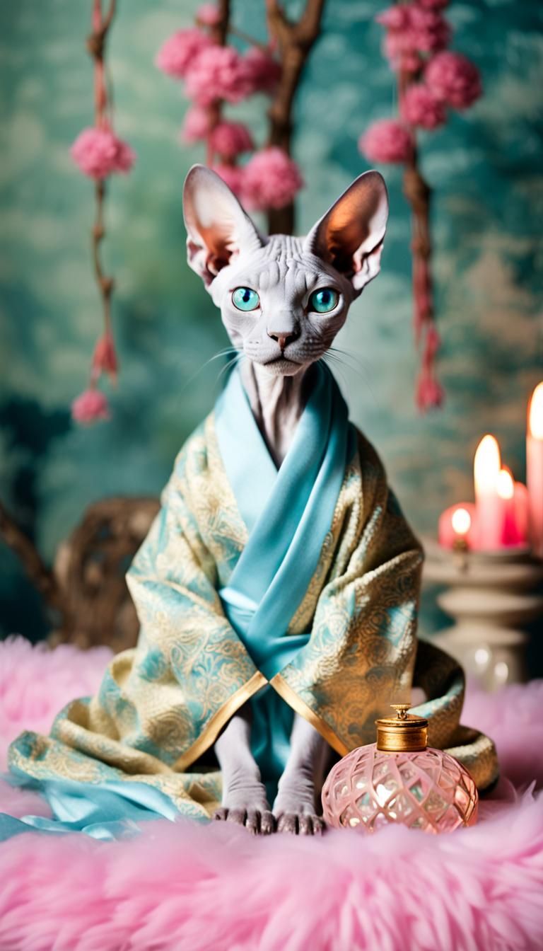 Snow-white Don Sphynx cat