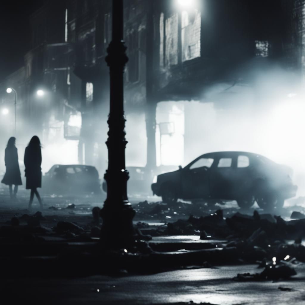 Goth Model Portrait in Decayed Cityscape