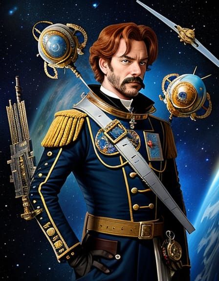 Victorian Musketeer Astronaut in Fifth Element Style