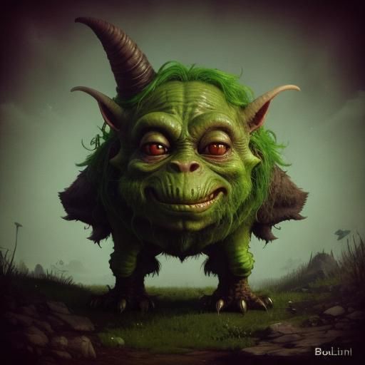 Whimsical Brain Goblin Illustration