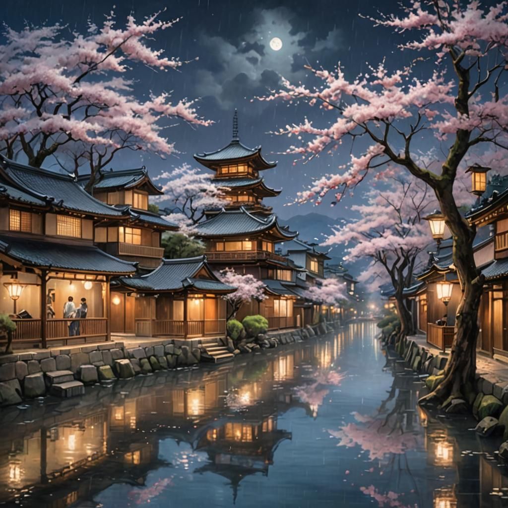 Ethereal Kyoto Summer Night in Bloom