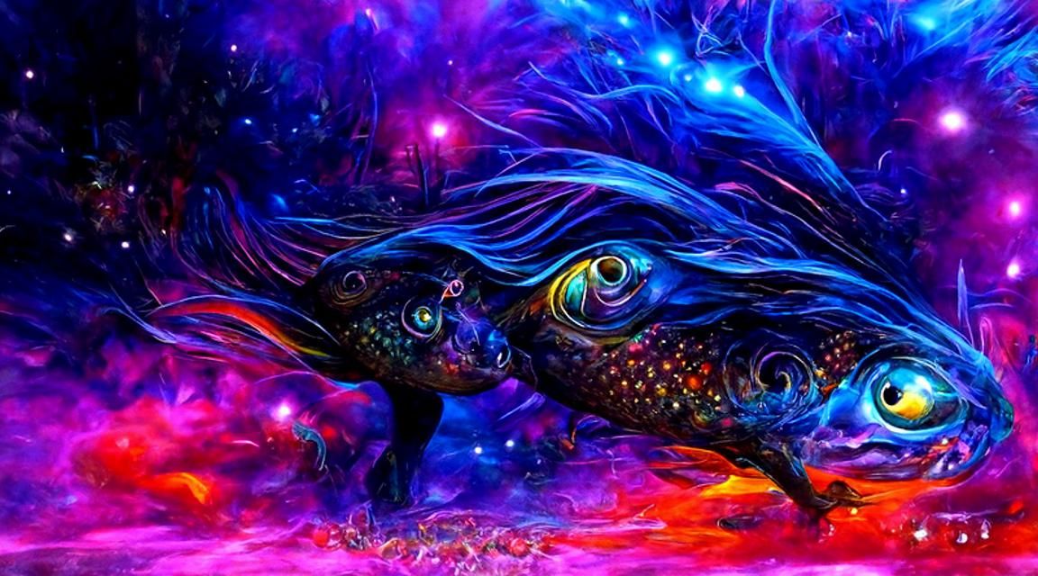 Night Fish Elemental in Cosmic Astral Illustration