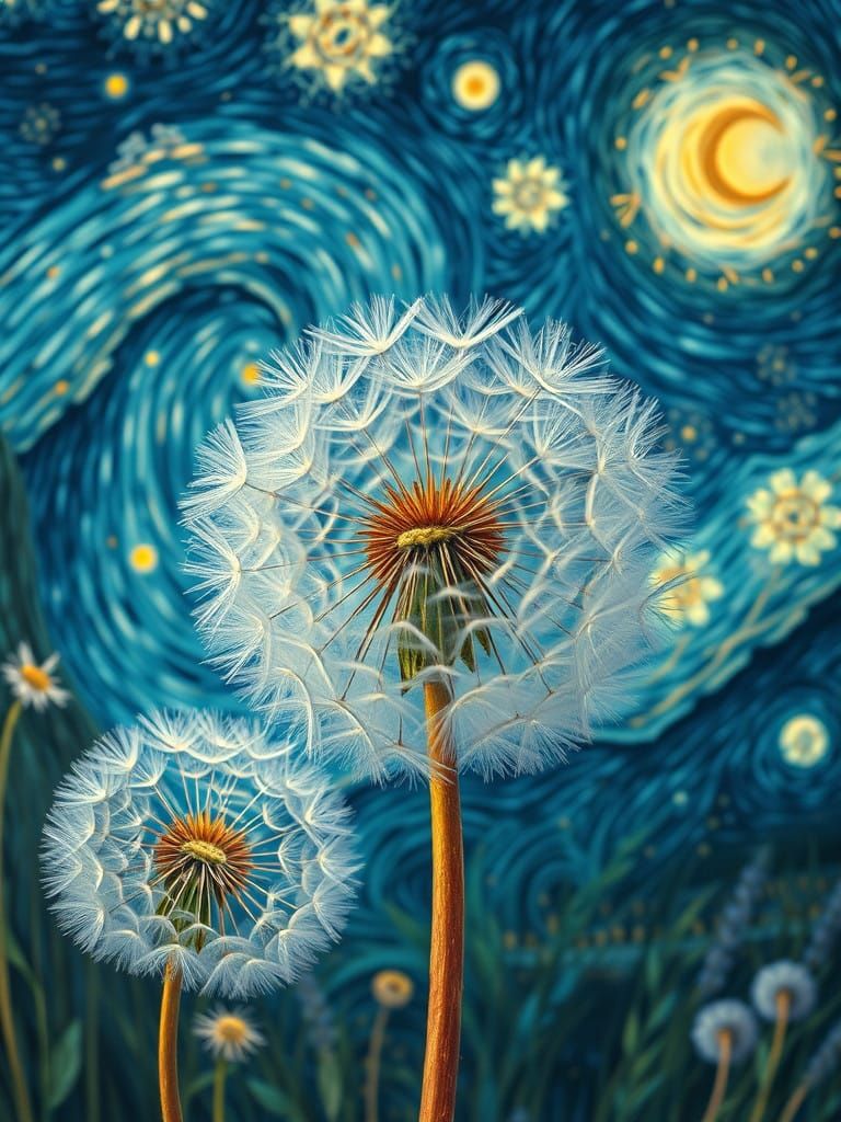 Surreal Dandelion Portrait in Pastel Hues