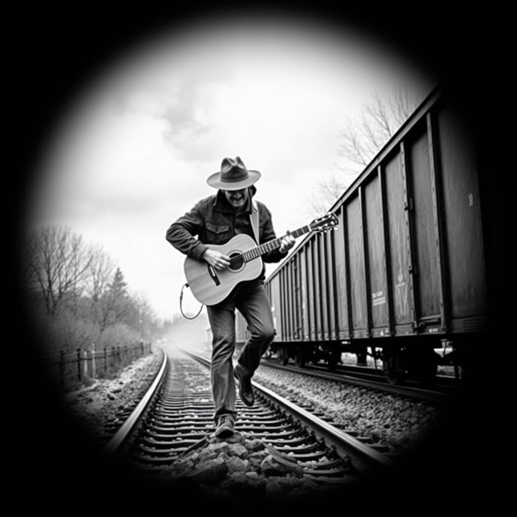 Dust Bowl Ballad: Tennessee Traveler with Guitar