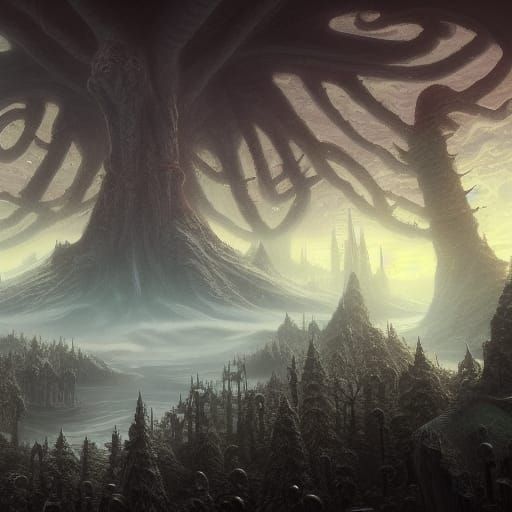 Lovecraftian Fantasy Concept Art in Unreal Engine 5