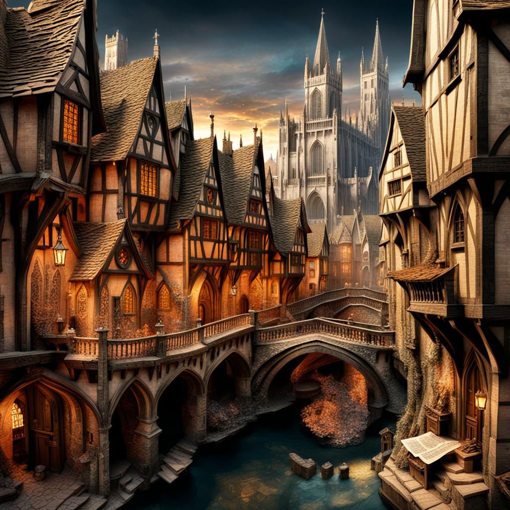 A medieval Gothic village