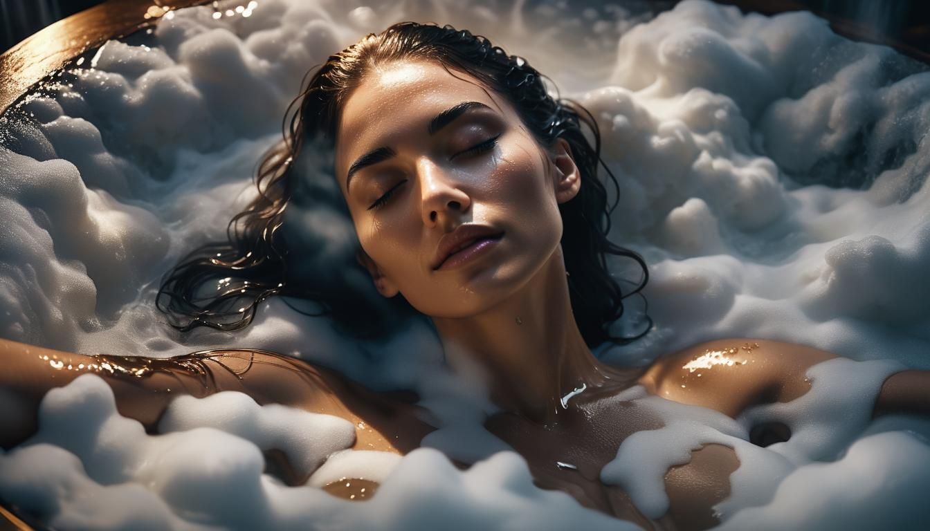 Relaxing bath in a jacuzzi