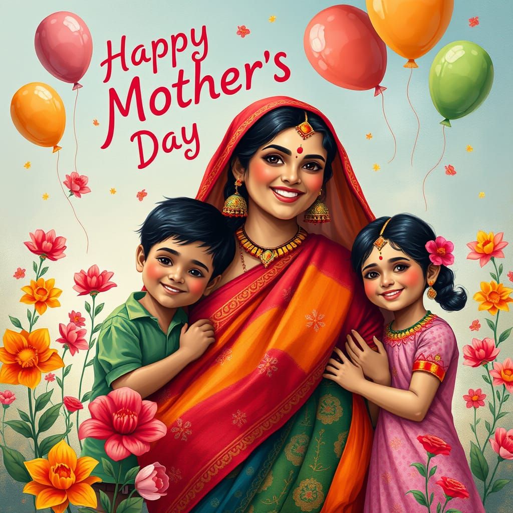 Mother's Day Celebration in Whimsical Indian Style