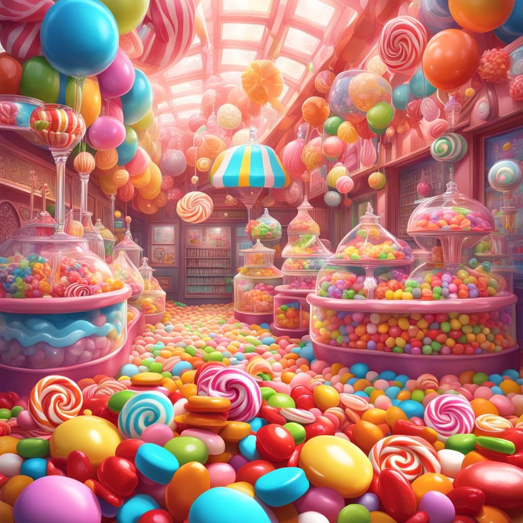 Sweet Candy Heaven in Digital Art Style