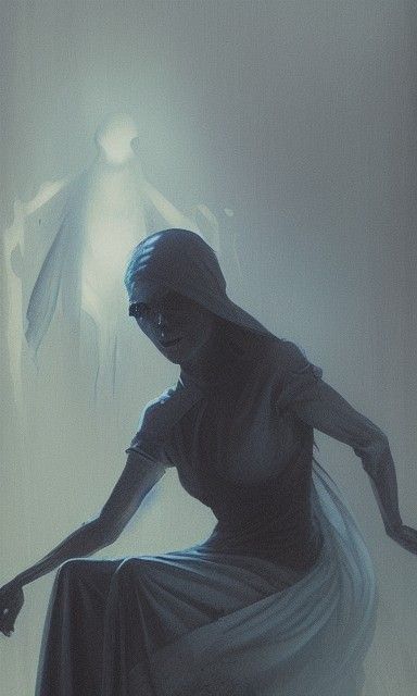 Spooky Ghostly Companion in Dark Fantasy Style