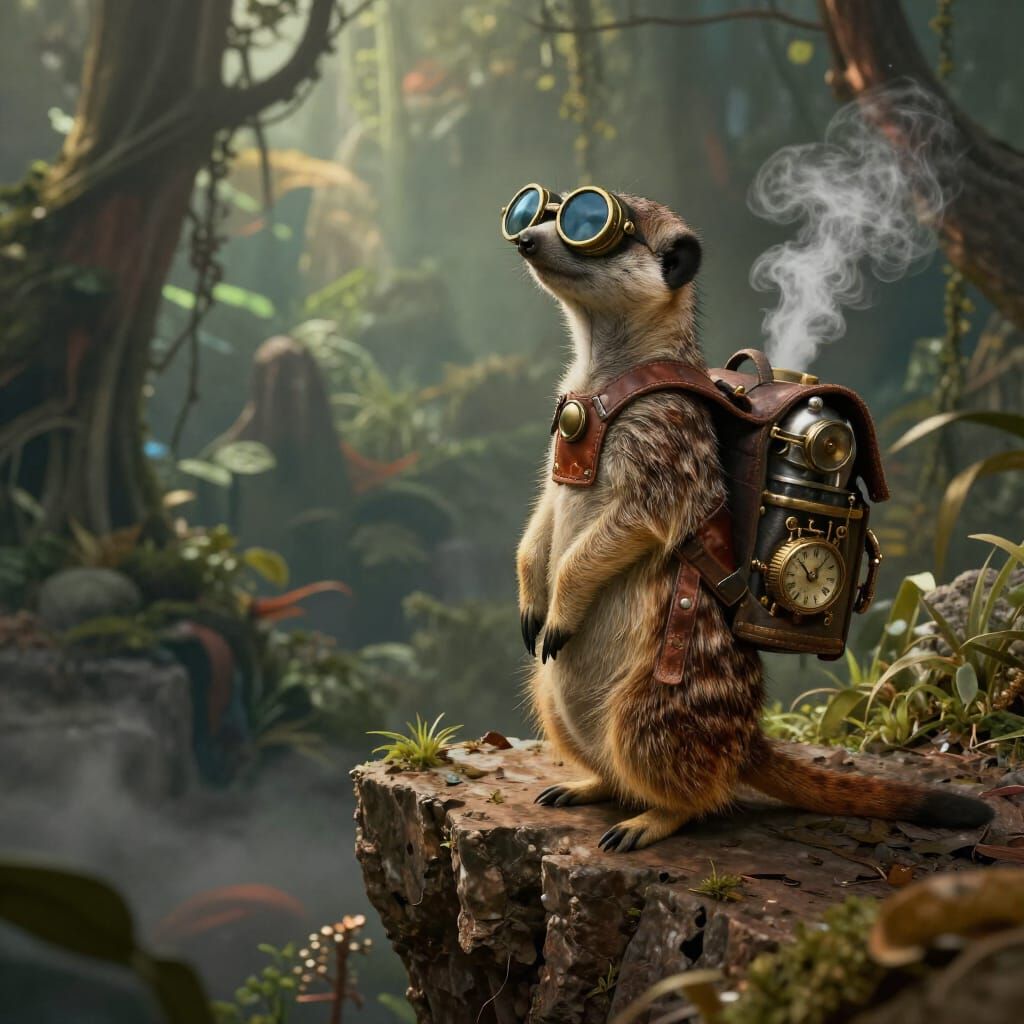 Meerkat Explorer on Alien Jungle Cliff