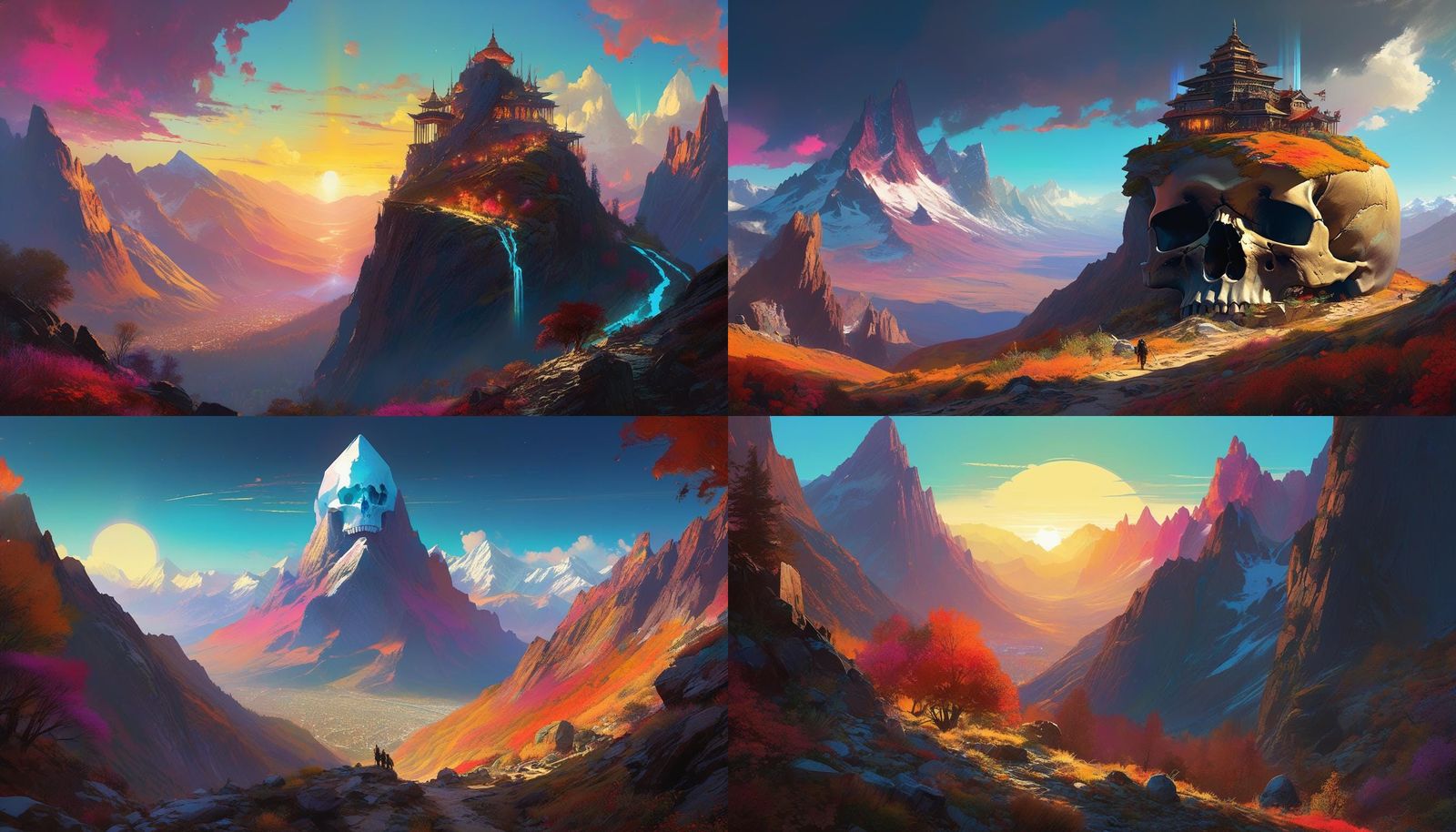 Skull Mountain: Hyper-Detailed Digital Art Masterpiece