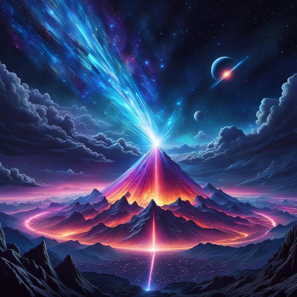 Cosmic Meteor Shower in Astral Style