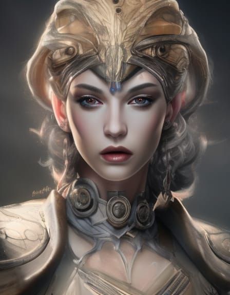 Cyberpunk Warrior Queen in Futuristic Cityscape