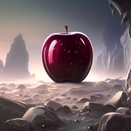 Crystal Glass Apple Fantasy Concept Art