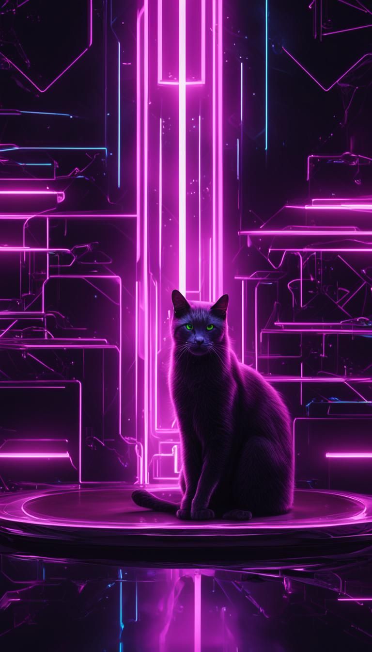 Futuristic Neon Logo in Dark Minimalism Style