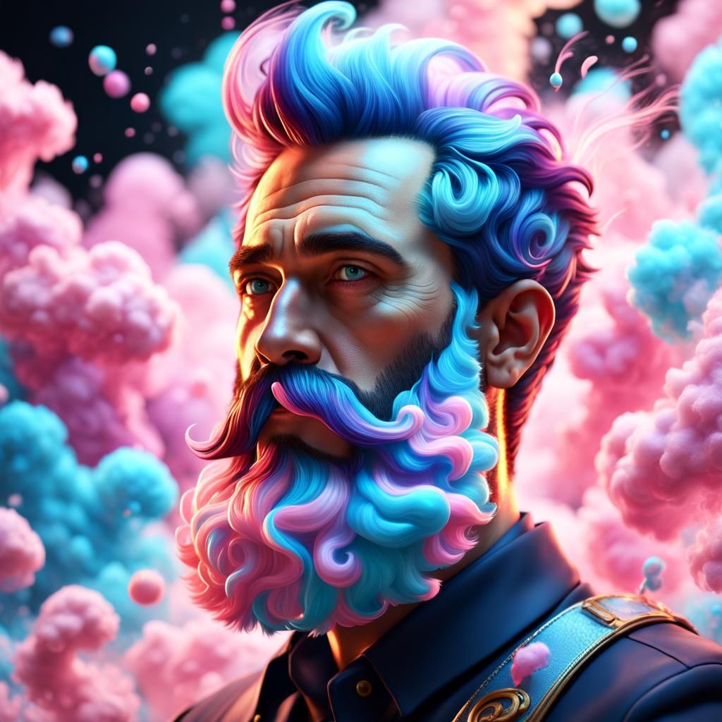 Cotton Candy Beard: A Fantastical Art Concept