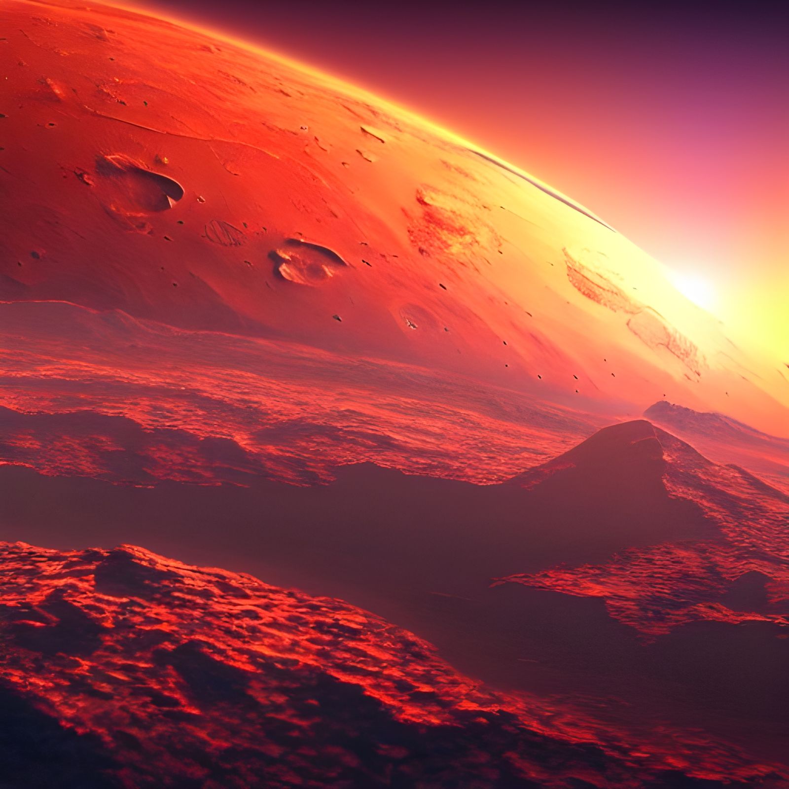 Martian City: Holographic Astral Illustration