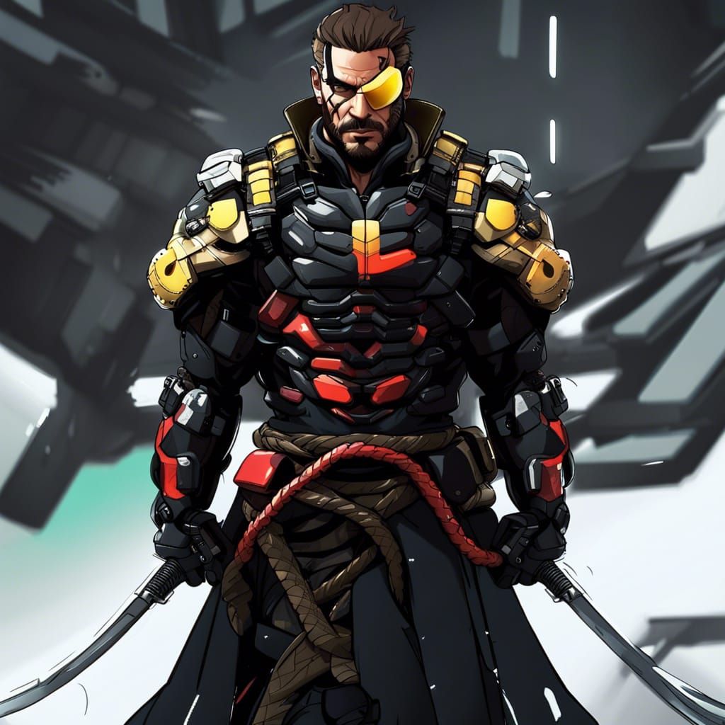 Futuristic Samurai with Robotic Arm Hyperrealistic Art