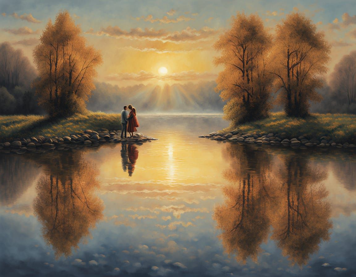 Morning Starlight on Serene Lake Waters