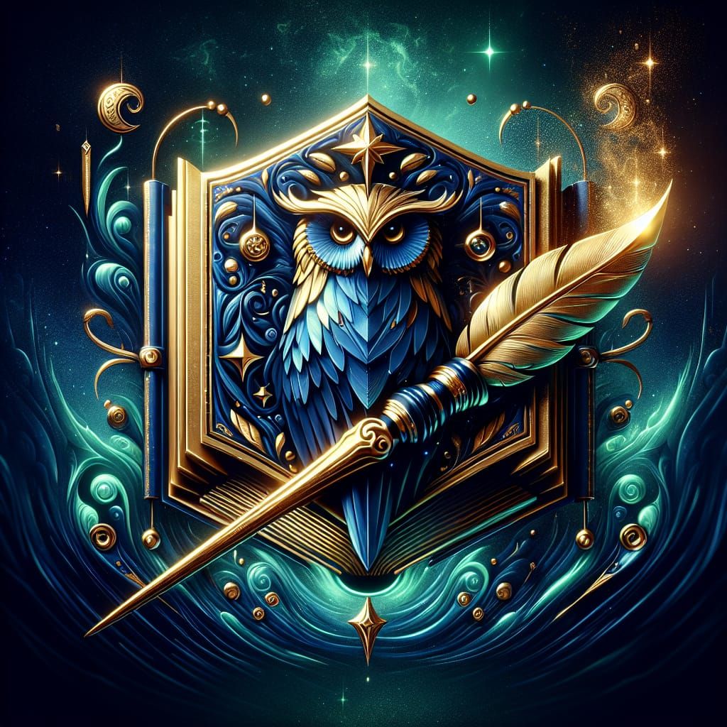 Mystical Owl Logo Concept Art in Digital Style