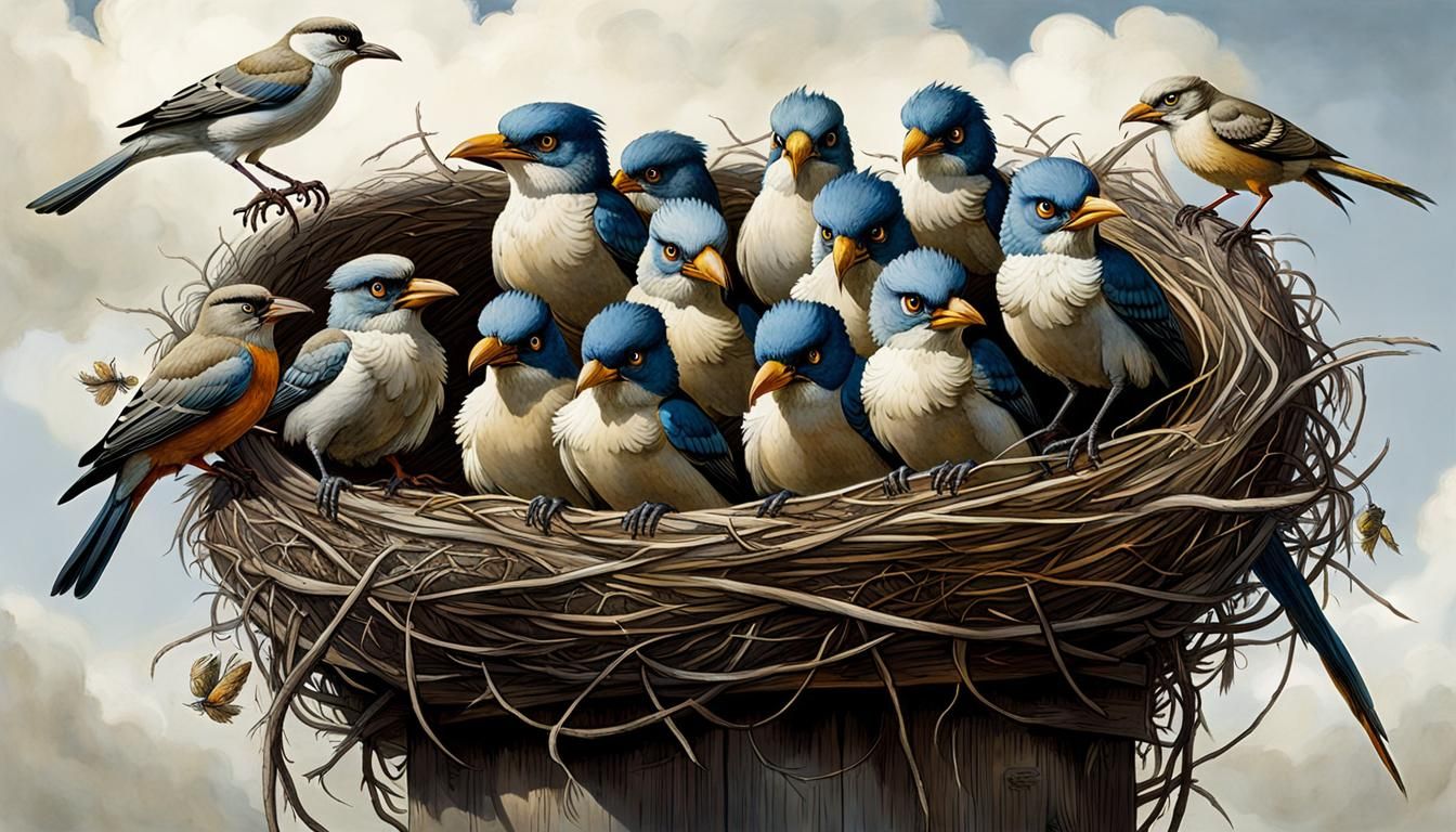 nest with hungry birdies