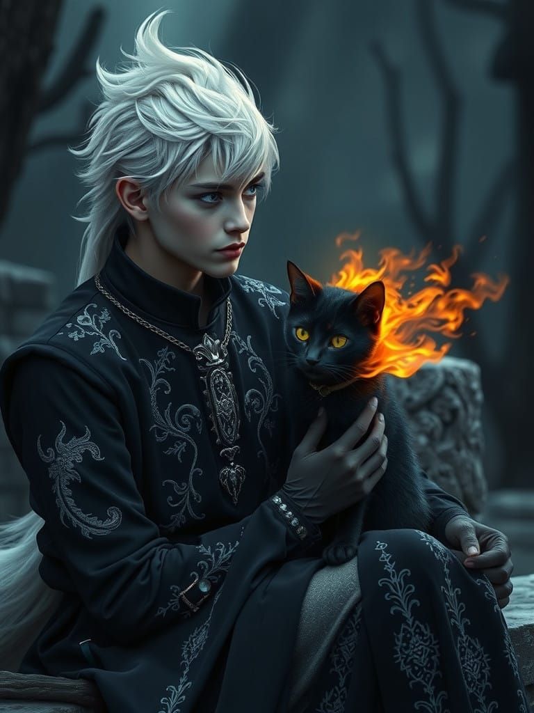 Young Mystic with Fox Tail and Celestial Gaze