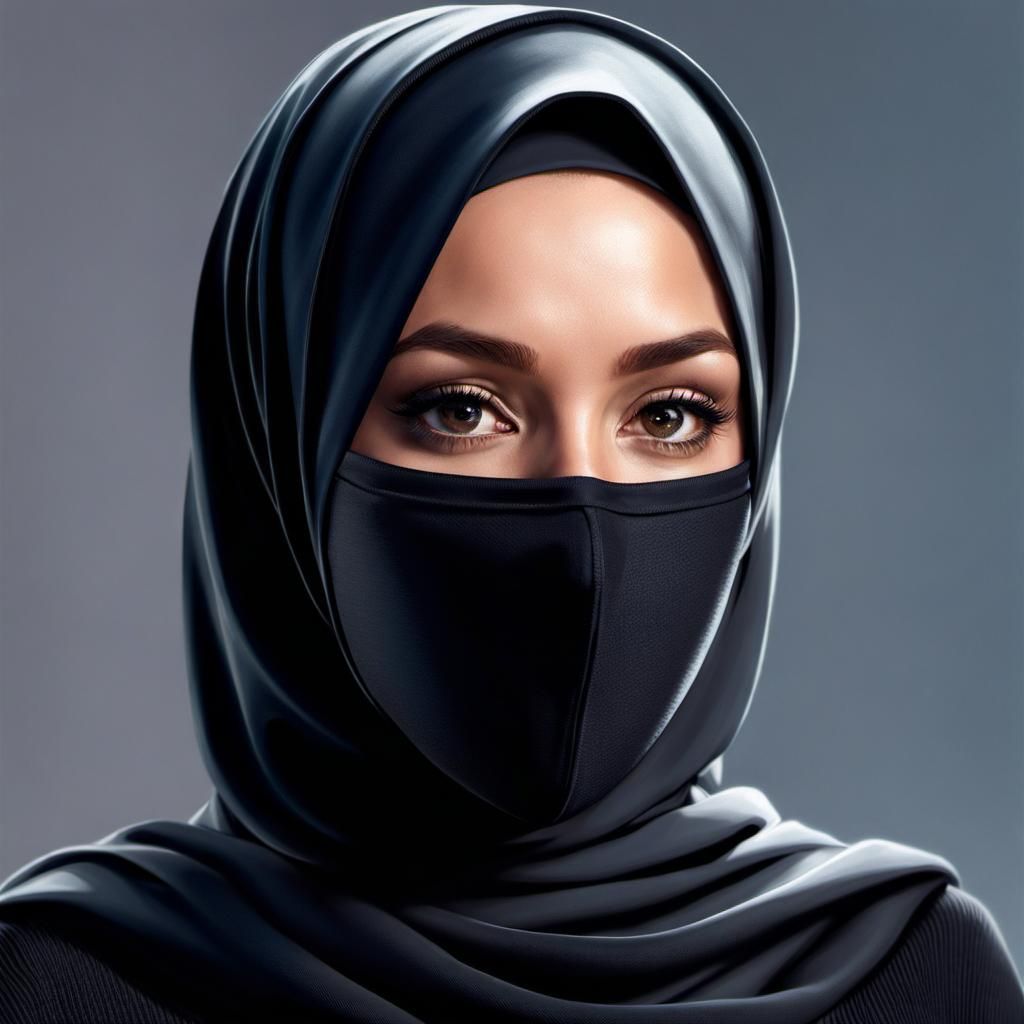 Beautiful Hijabi Character in Detailed Digital Portrait