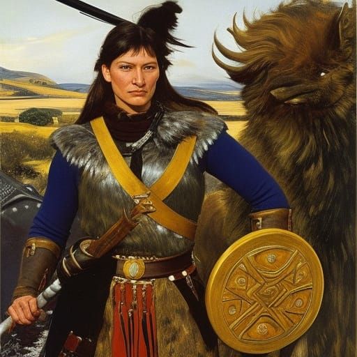 Norse Iroquois Fighter Portrait in Classical Style