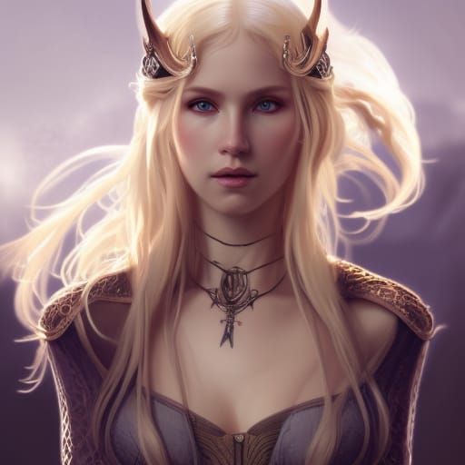 Viking Goddess Portrait in Hyperdetailed Fantasy Art