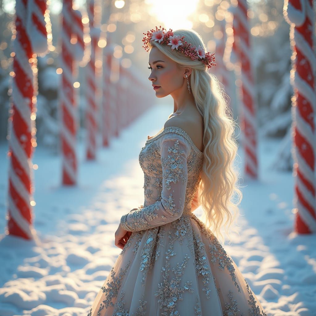 Slavic Model in Winter Wonderland, Digital Matte Painting