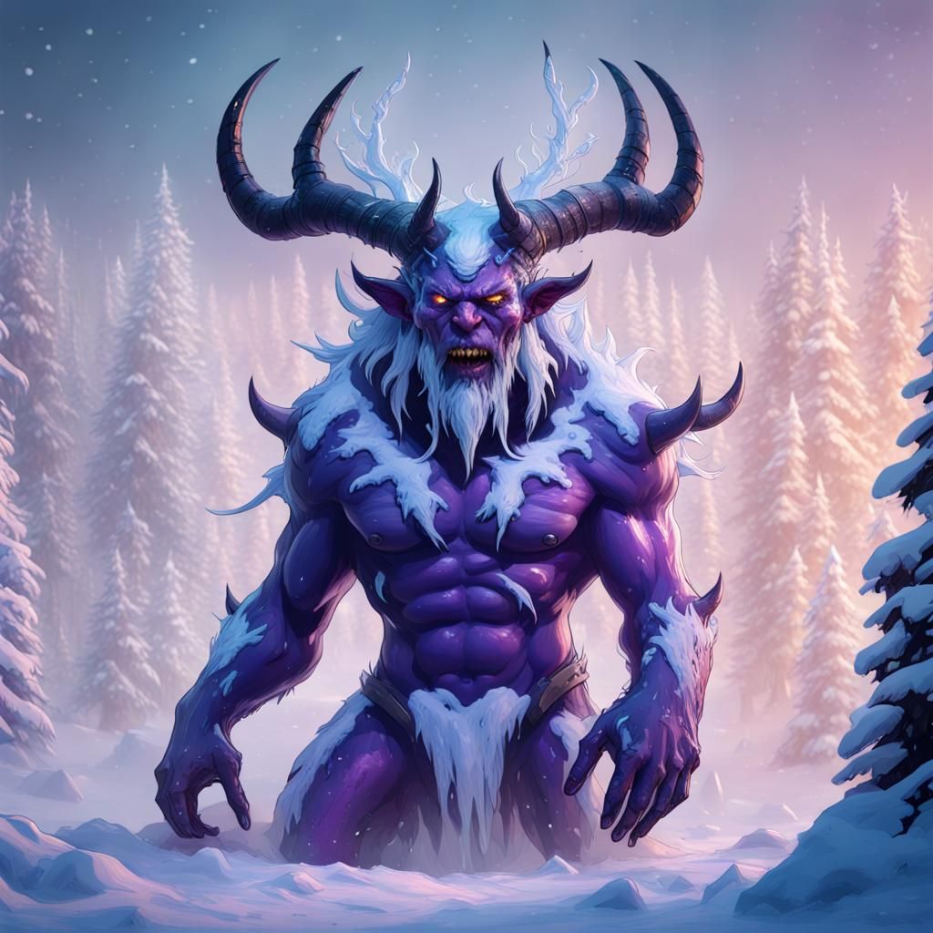 Ice Demon in Winter Wonderland Concept Art