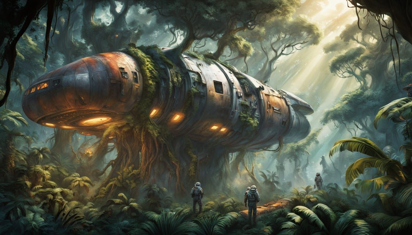 Astronauts Salvage Ancient Spaceship in a Jungle Paradise
