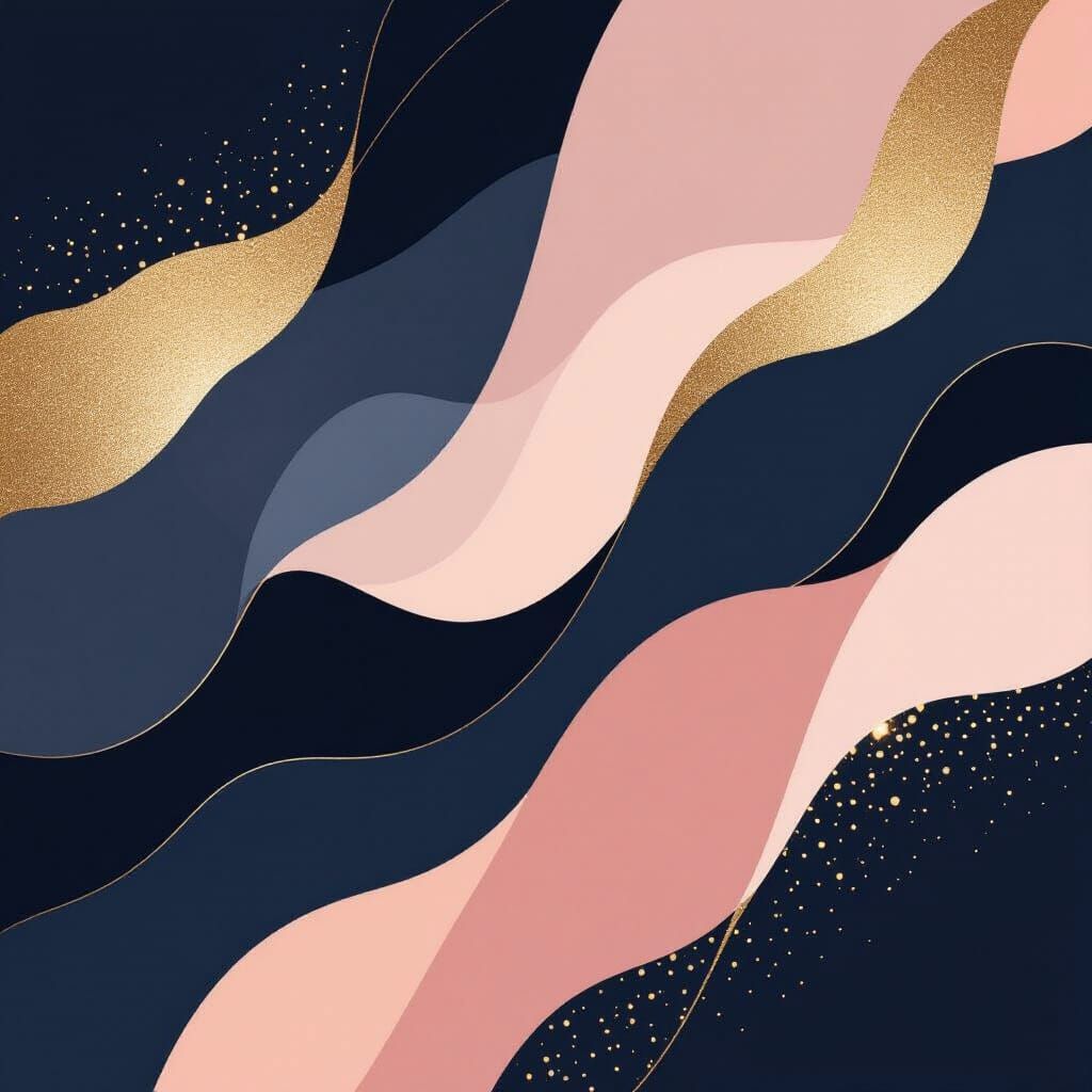 Modern Luxe Abstract Art with Gold Accents