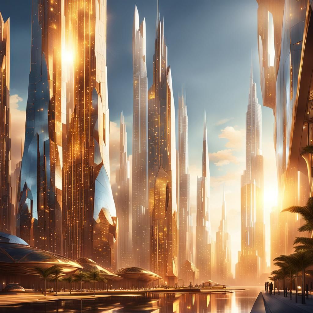 Epic Utopian City in Neo-Futurist Style