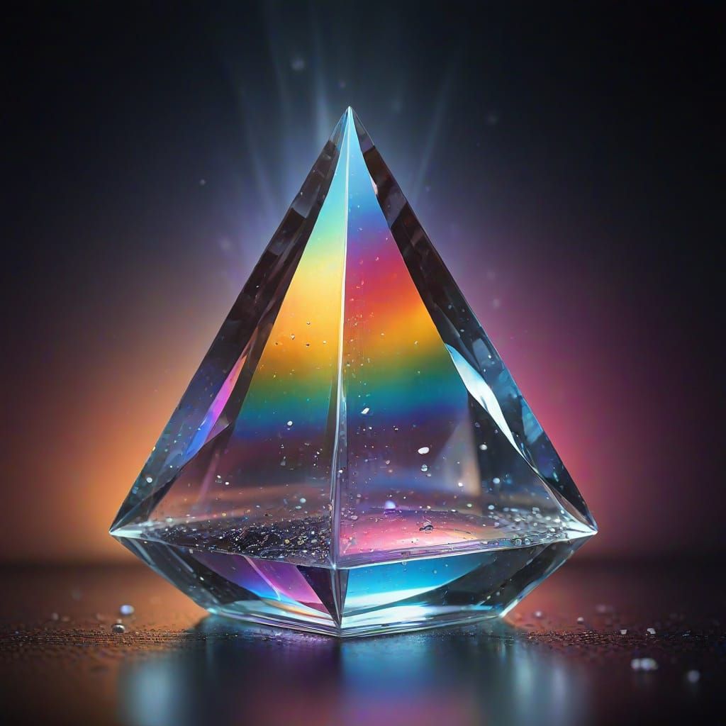 Ethereal Rainbow Light Dispersion Through Glass Prism