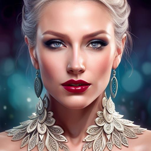 Regal Swan: Gothic Portrait of a Beautiful Woman