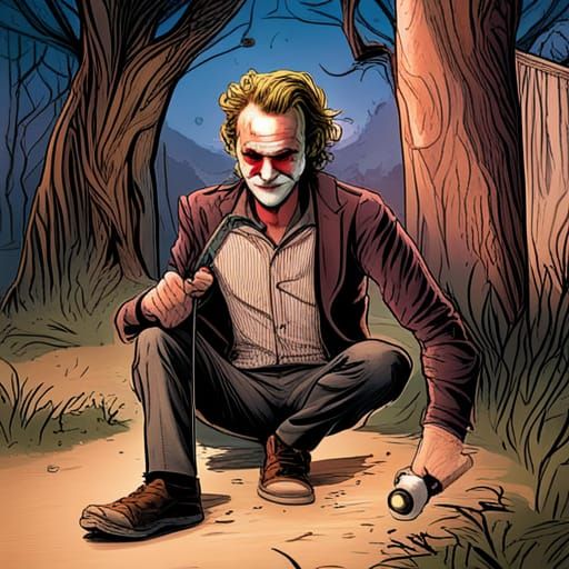 Joker Plays Disc Golf: Comic Book Art