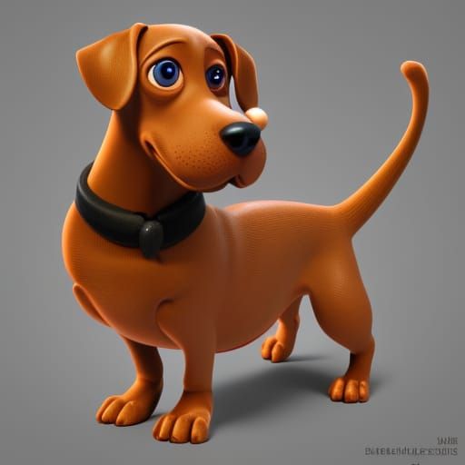 Pixar-Style Dachshund in 3D Digital Art