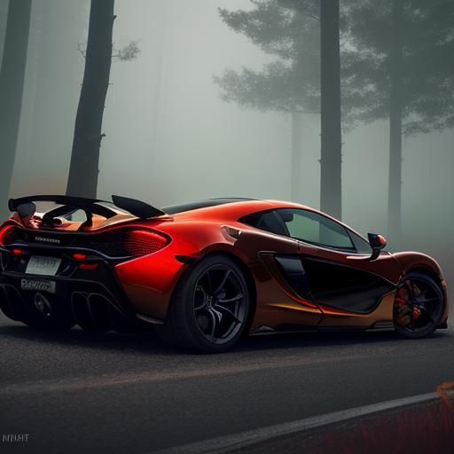 McLaren Racing Car Skidding Through Mystical Forest