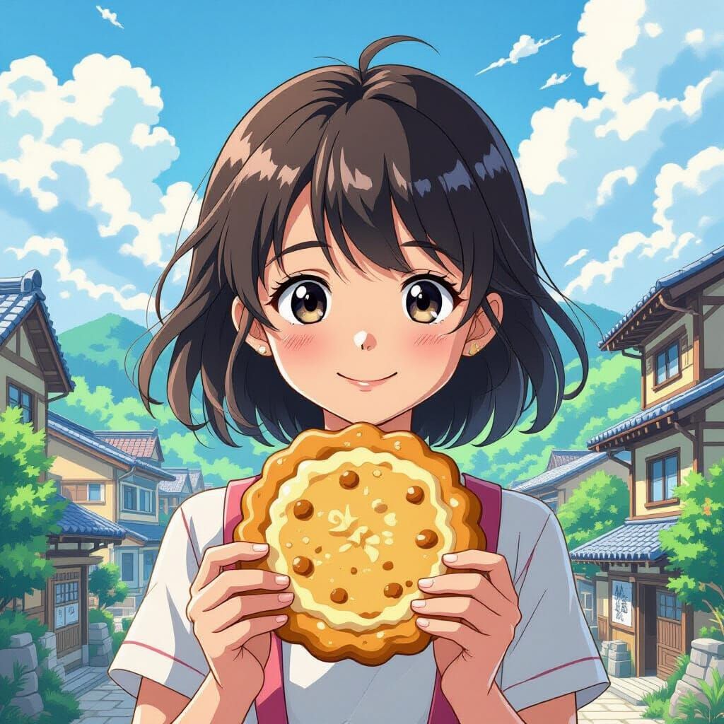 Young Girl Holds Stormbringer Cookie in Vibrant Fantasy Anim...