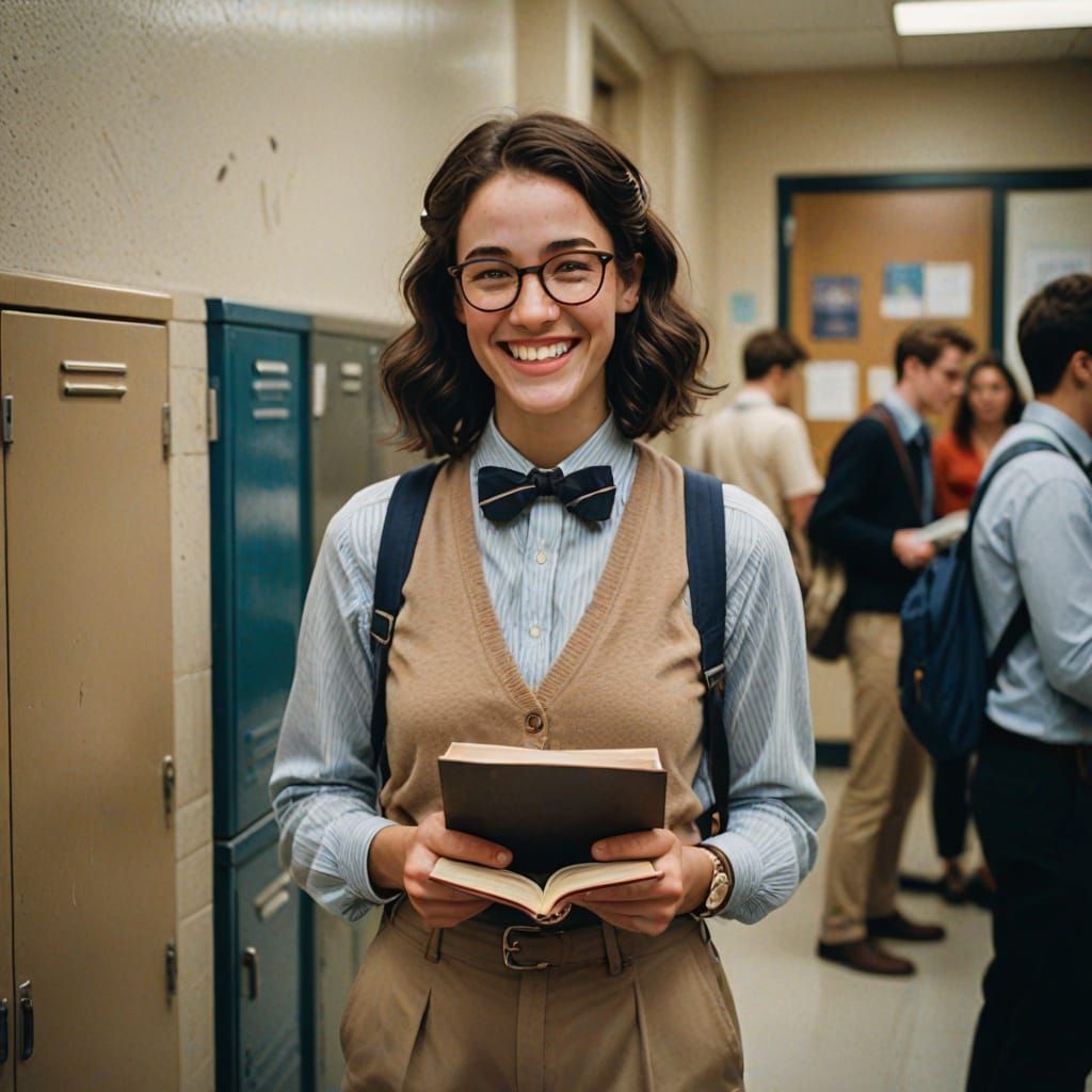 Nerdy Girl in Cinematic Style