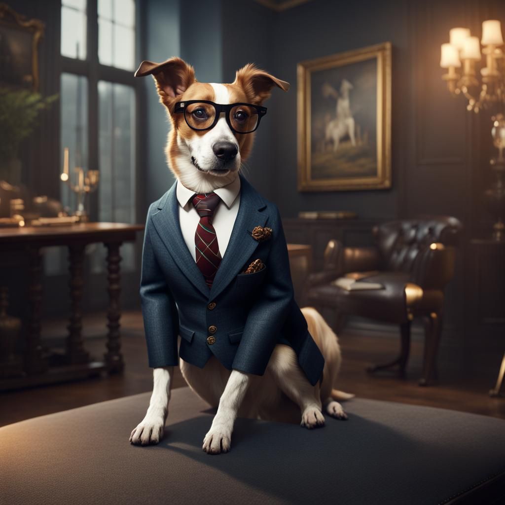 Dog in Blazer: Business Casual Concept Art