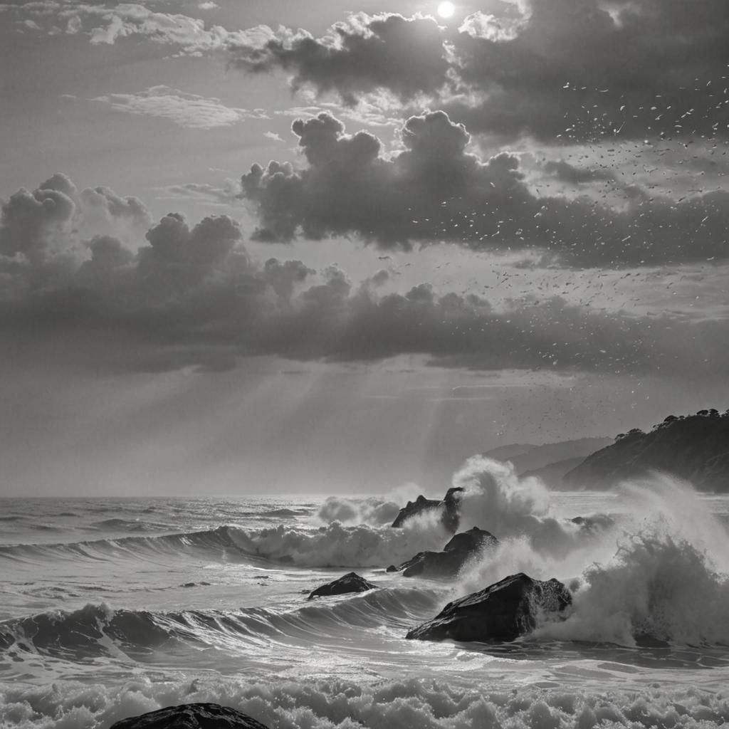 Seashore Dawn: Dark Fantasy Concept Art