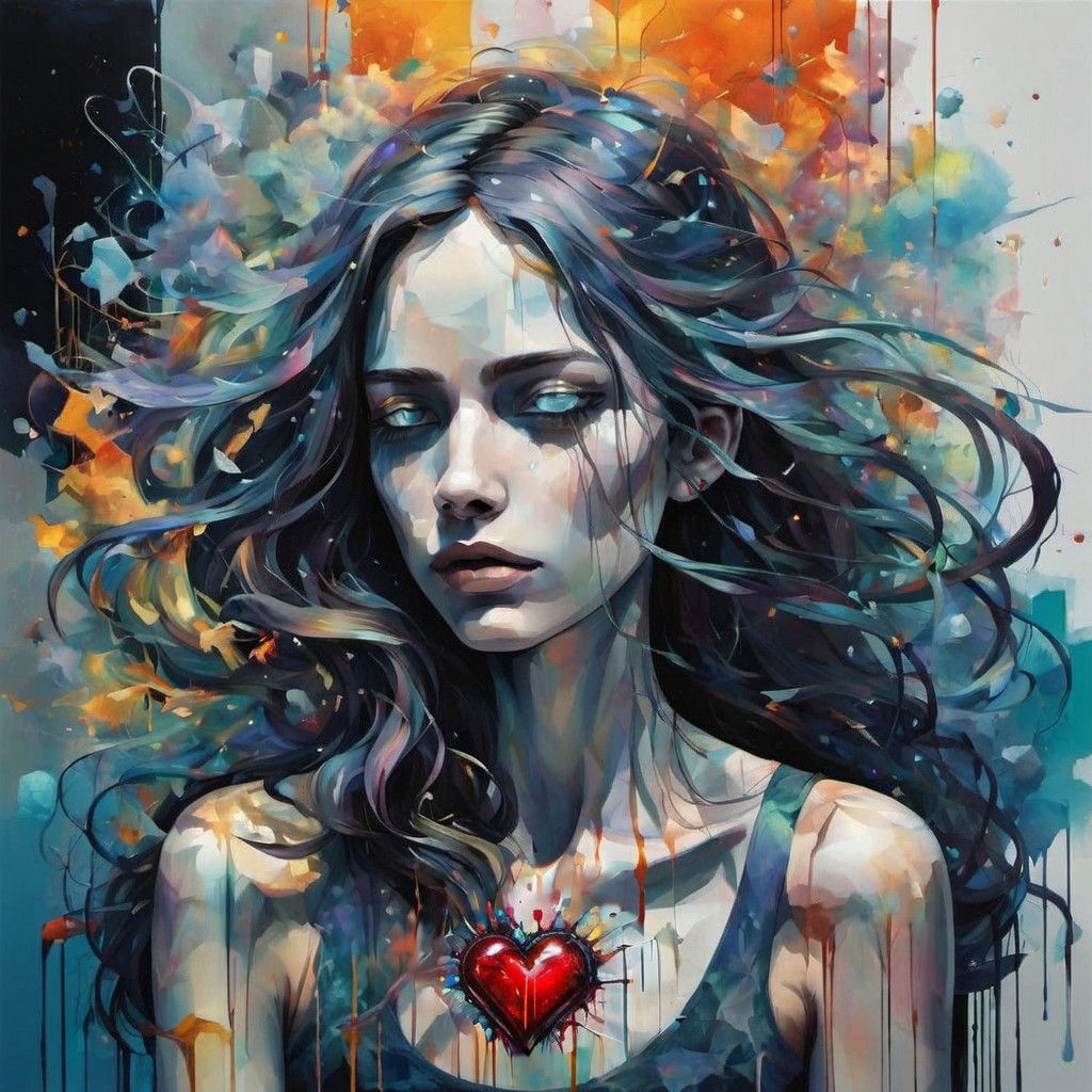 Glass Goddess Shatters Her Heart in Vibrant Graffiti