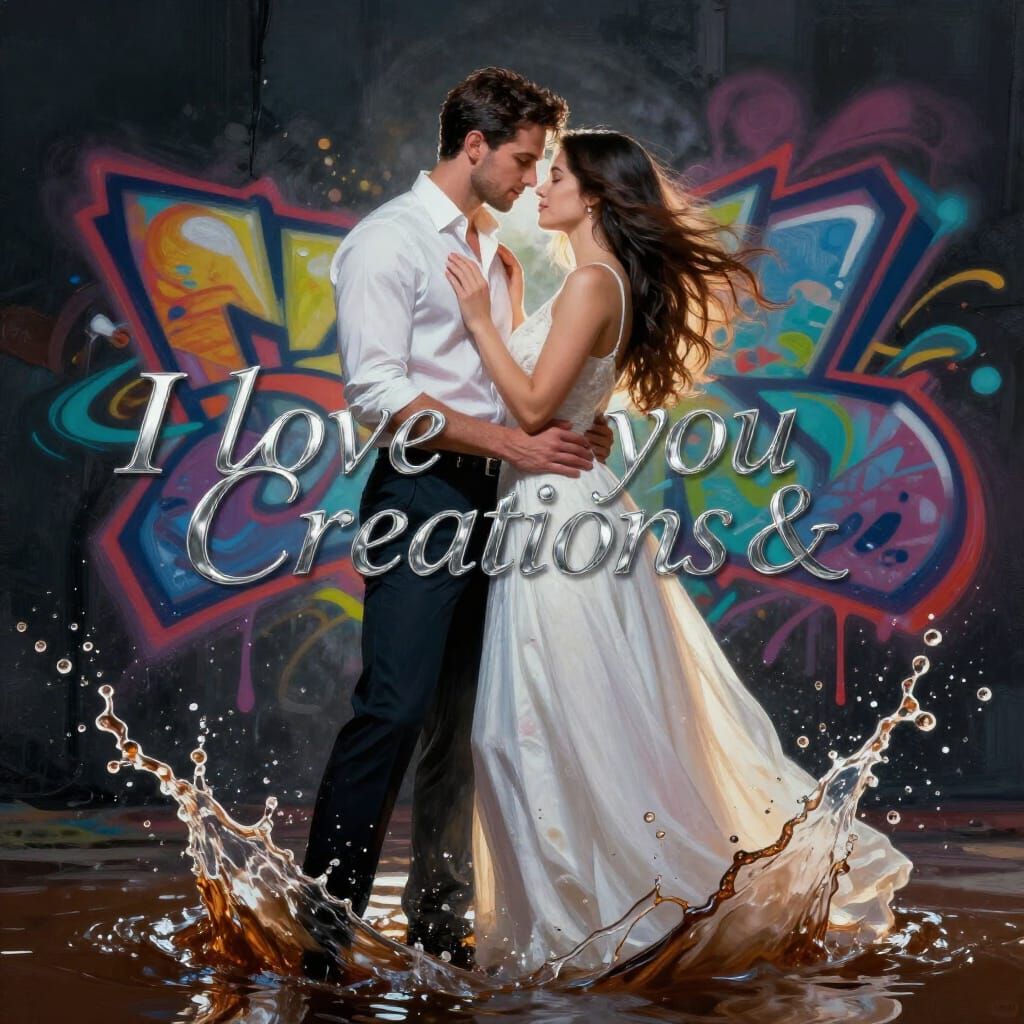Ultra Realistic Romantic Couple Portrait with Water Splash