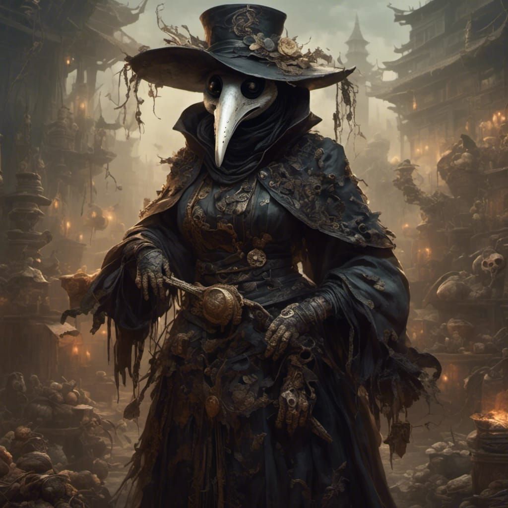 Chinese Plague Doctor in Hyperreal Style