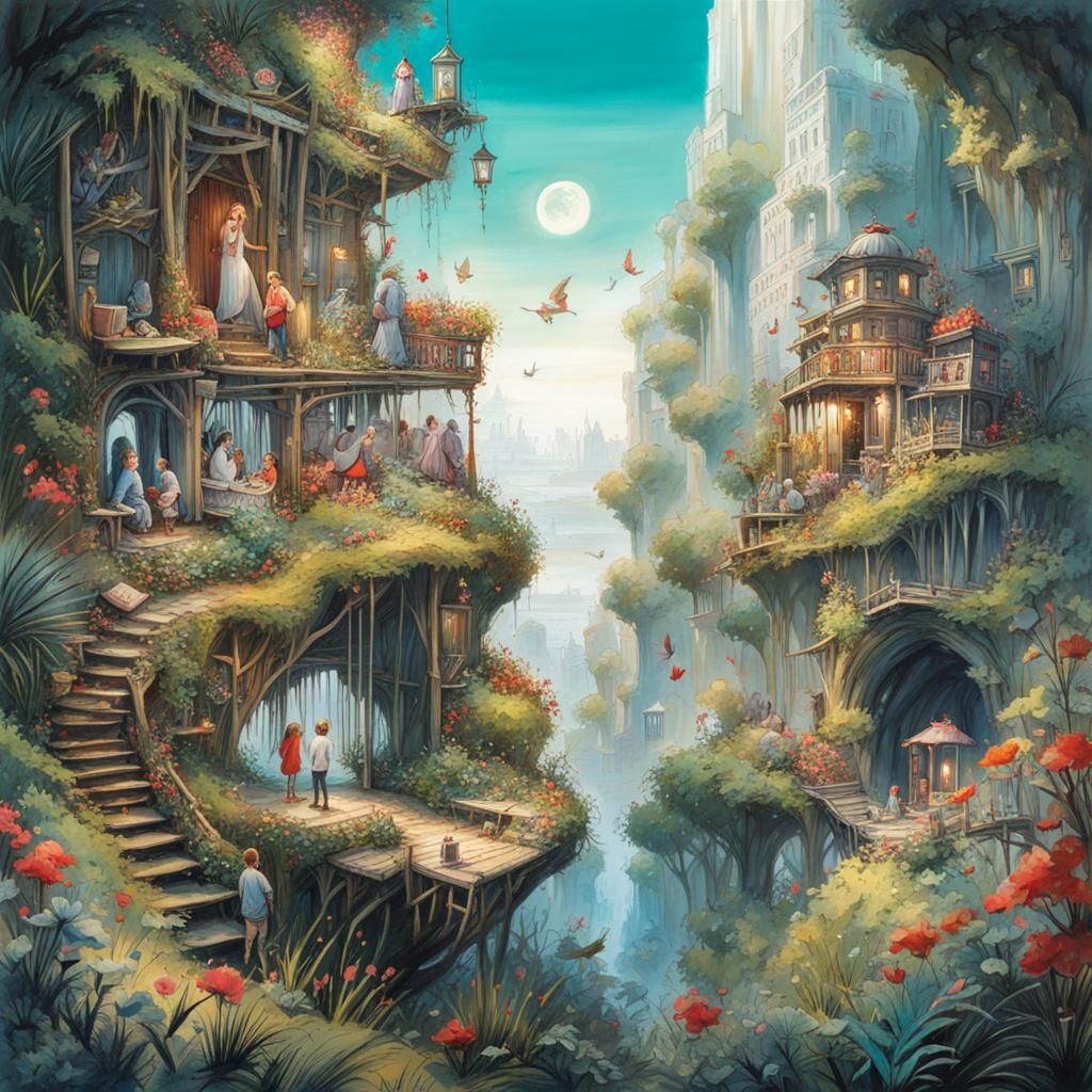 Charming Cartoon Illustration with Intricate Details